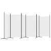 6-Panel Room Divider White 204.7"x70.9" Fabric - White